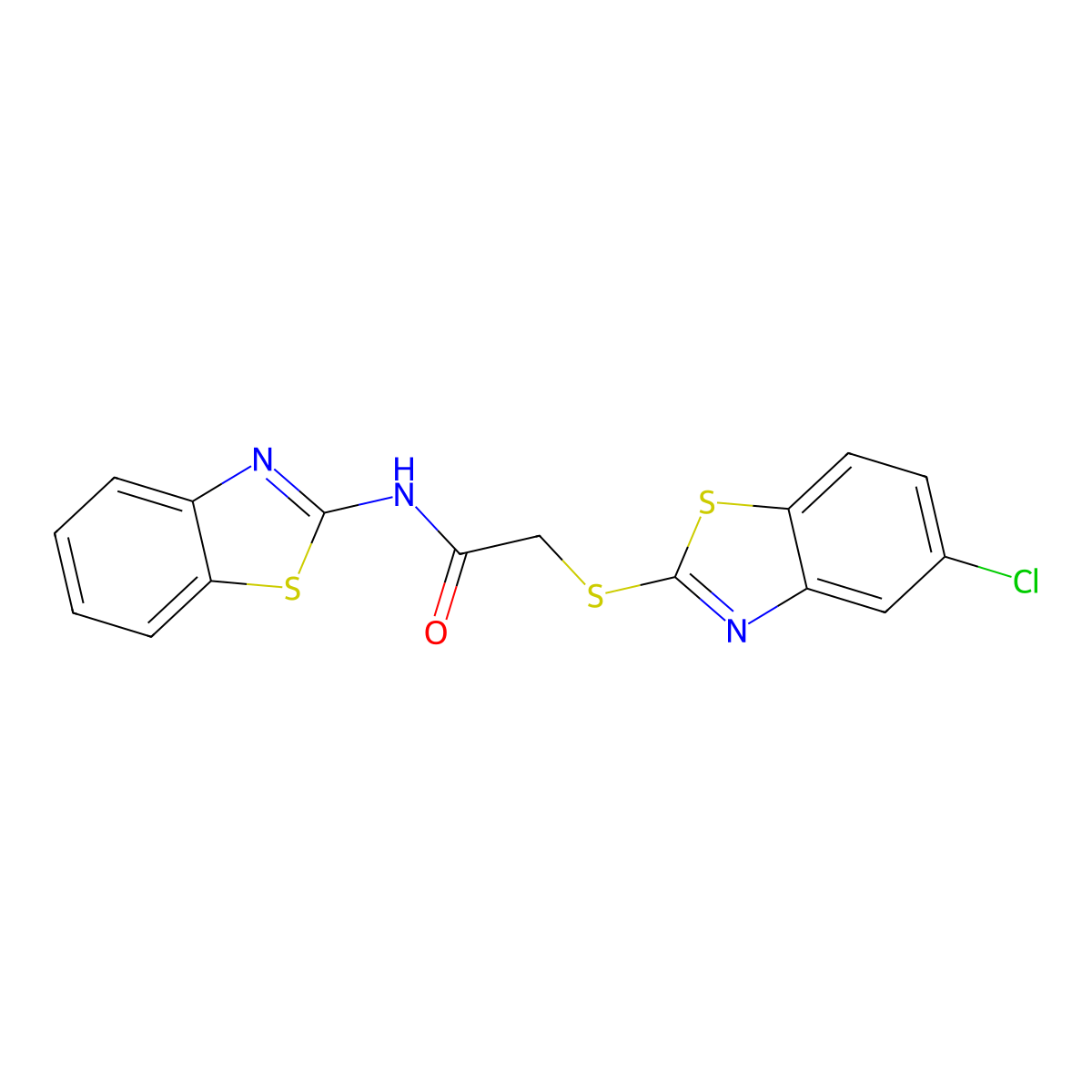 N-(1,3-benzothiazol-2-yl)-2-[(5-chloro-1,3-benzothiazol-2-yl)sulfanyl]acetamide molecular structure, CAS 454232-72-5