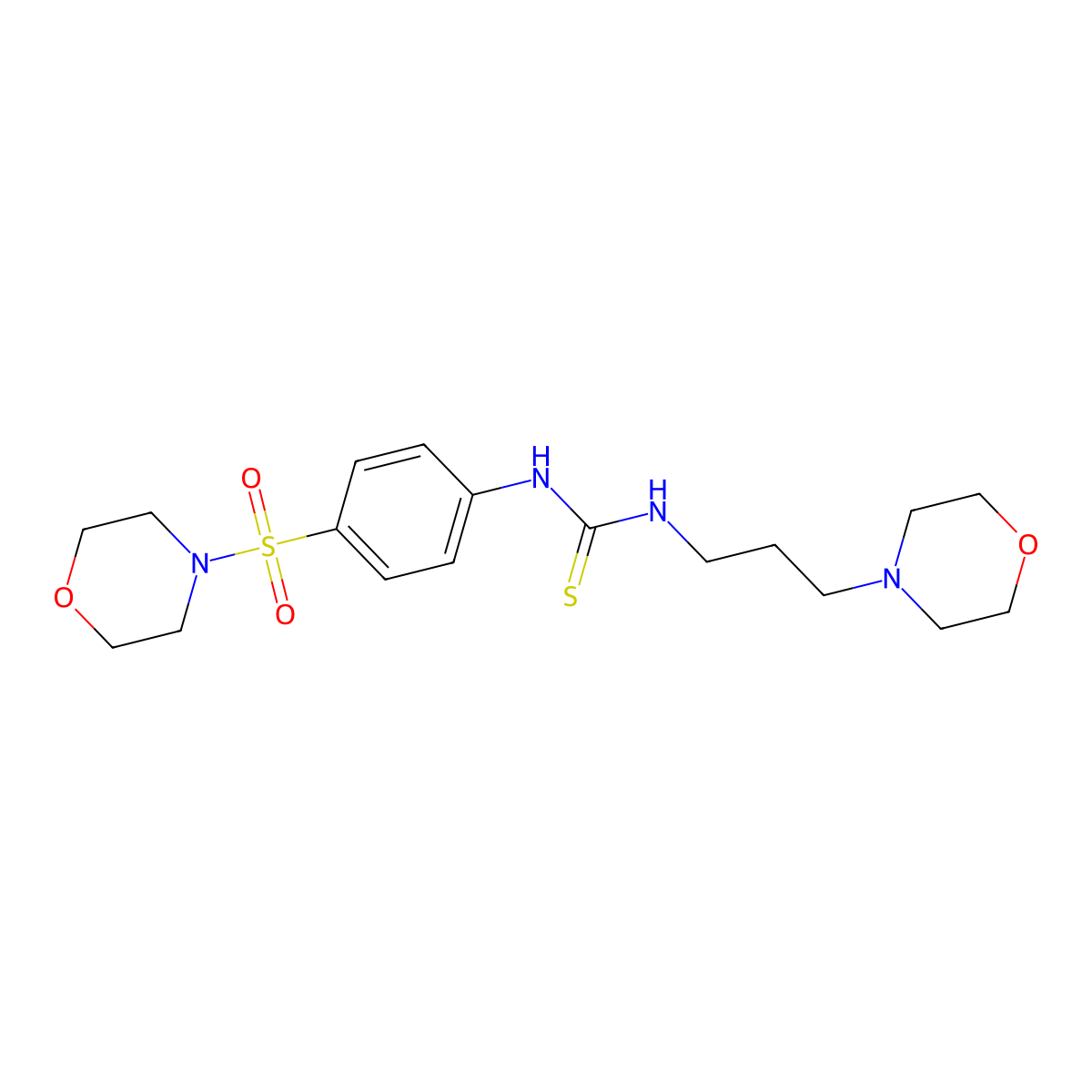 1-[3-(Morpholin-4-yl)propyl]-3-[4-(morpholin-4-ylsulfonyl)phenyl]thiourea molecular structure, CAS 454236-72-7