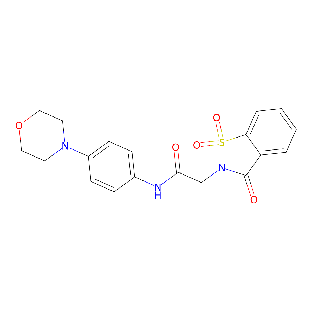 N-(4-morpholin-4-ylphenyl)-2-(1,1,3-trioxo-1,2-benzothiazol-2-yl)acetamide molecular structure, CAS 454237-88-8