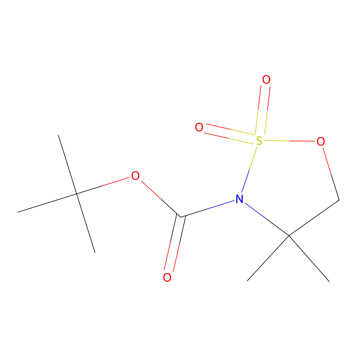 Tert-butyl 4,4-dimethyl-2,2-dioxooxathiazolidine-3-carboxylate molecular structure, CAS 454248-55-6