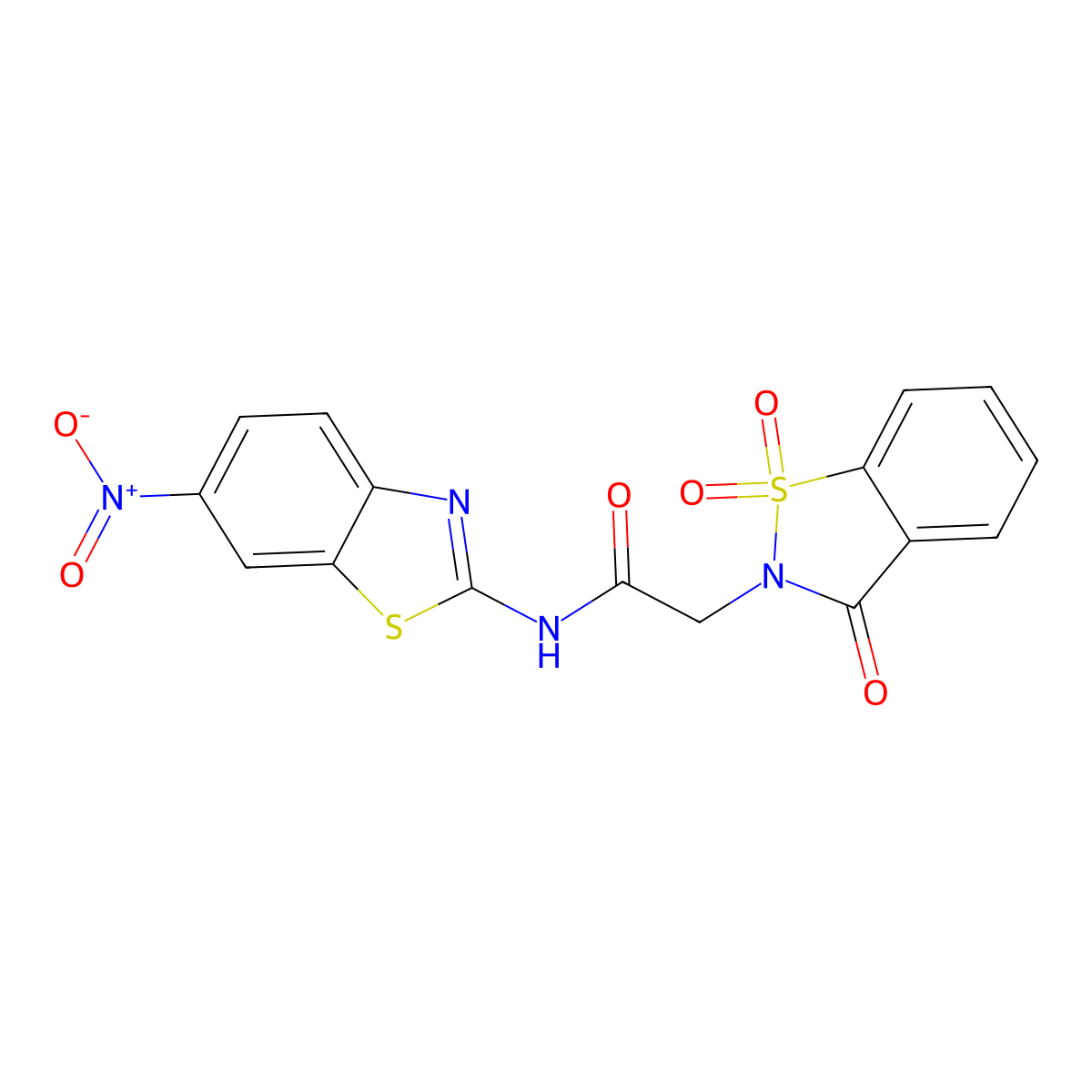 2-(1,1-dioxido-3-oxobenzo[d]isothiazol-2(3H)-yl)-N-(6-nitrobenzo[d]thiazol-2-yl)acetamide molecular structure, CAS 454249-69-5