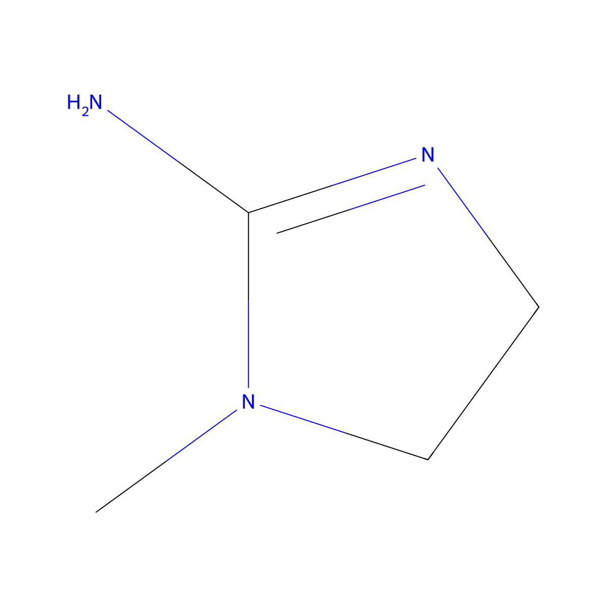 1-methyl-4,5-dihydro-1H-imidazol-2-ylamine molecular structure, CAS 45435-70-9