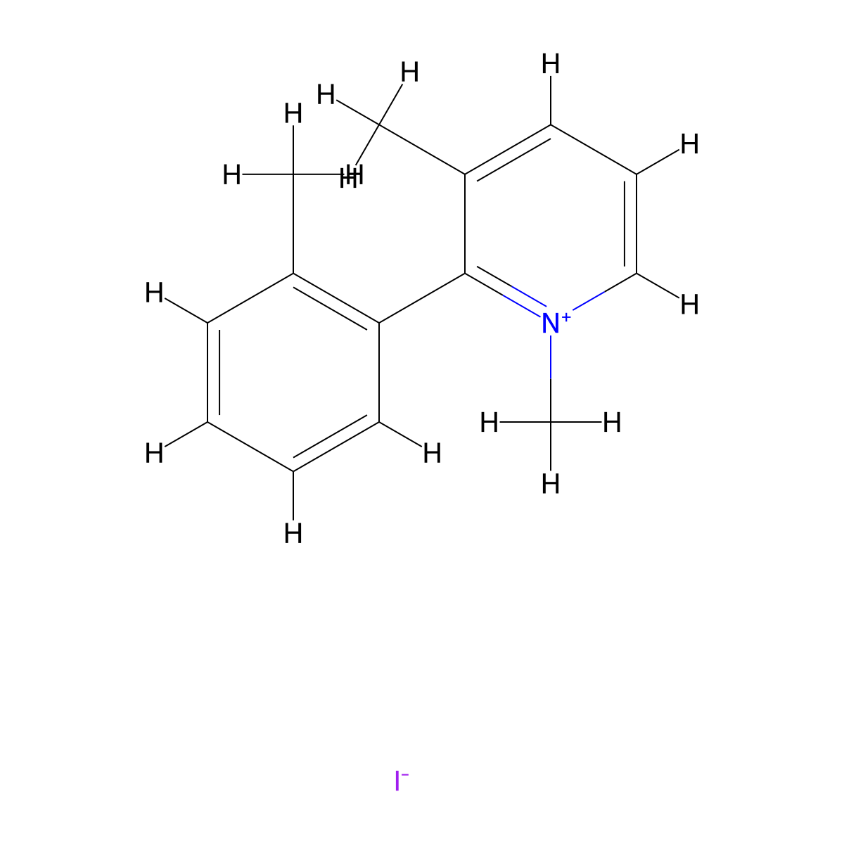 1,3-Dimethyl-2-(2-methylphenyl)pyridin-1-ium iodide molecular structure, CAS 454422-43-6