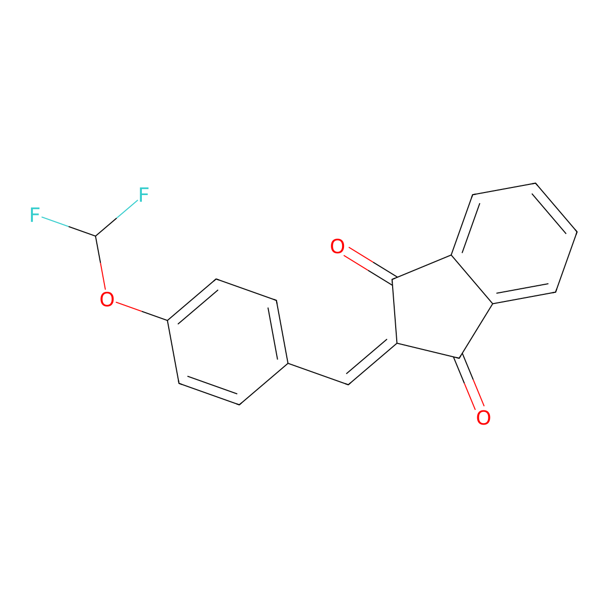 2-[4-(difluoromethoxy)benzylidene]-1H-indene-1,3(2H)-dione molecular structure, CAS 454429-07-3