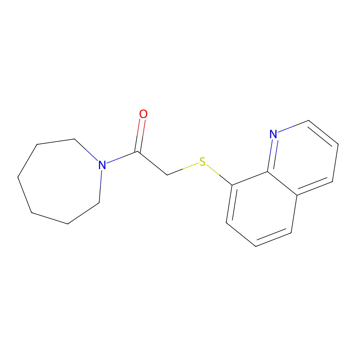 1-(Azepan-1-yl)-2-(quinolin-8-ylsulfanyl)ethanone molecular structure, CAS 454438-98-3