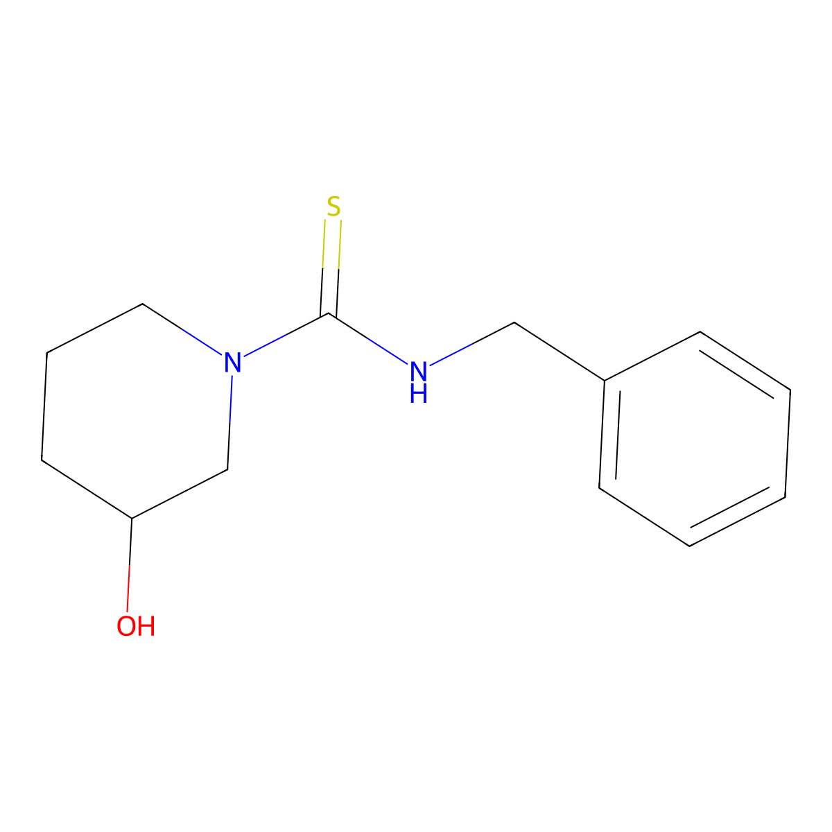 N-benzyl-3-hydroxypiperidine-1-carbothioamide molecular structure, CAS 454439-07-7