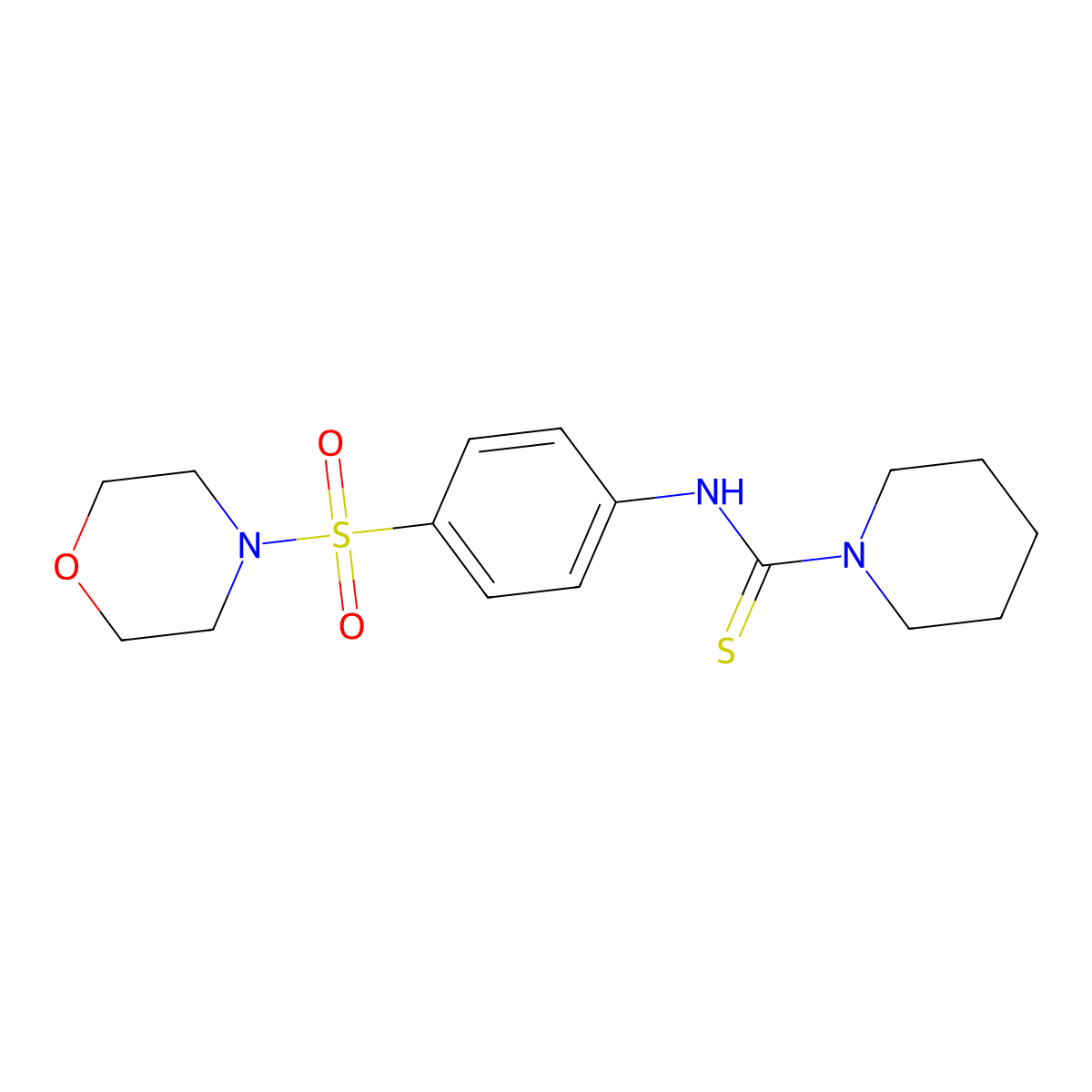 4-({4-[(Piperidylthioxomethyl)amino]phenyl}sulfonyl)morpholine molecular structure, CAS 454443-59-5