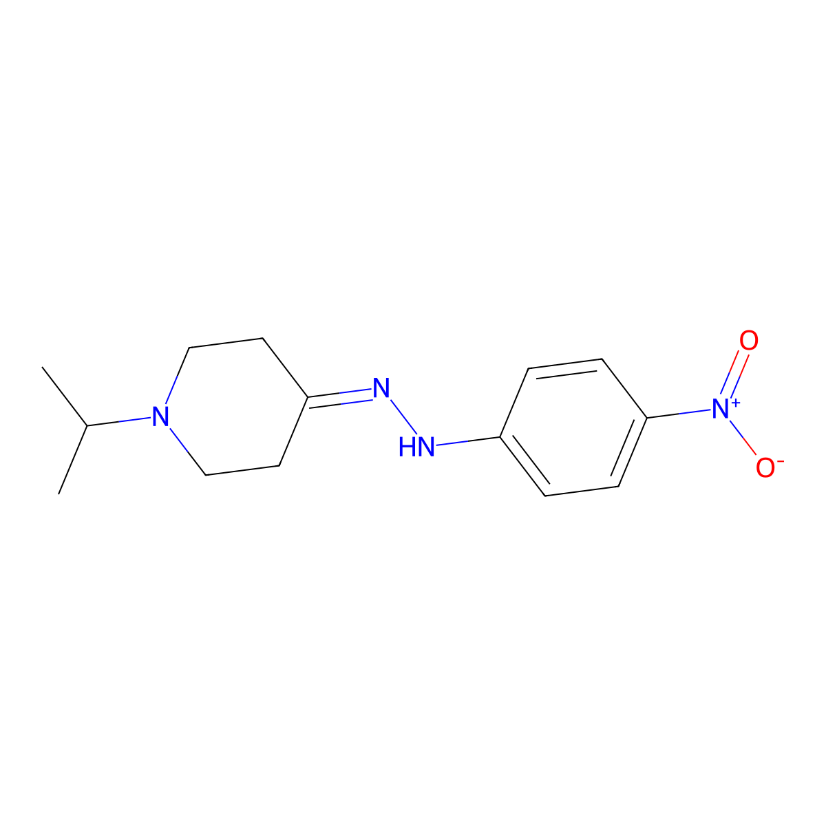 1-Isopropyl-4-(2-(4-nitrophenyl)hydrazono)piperidine molecular structure, CAS 454448-51-2