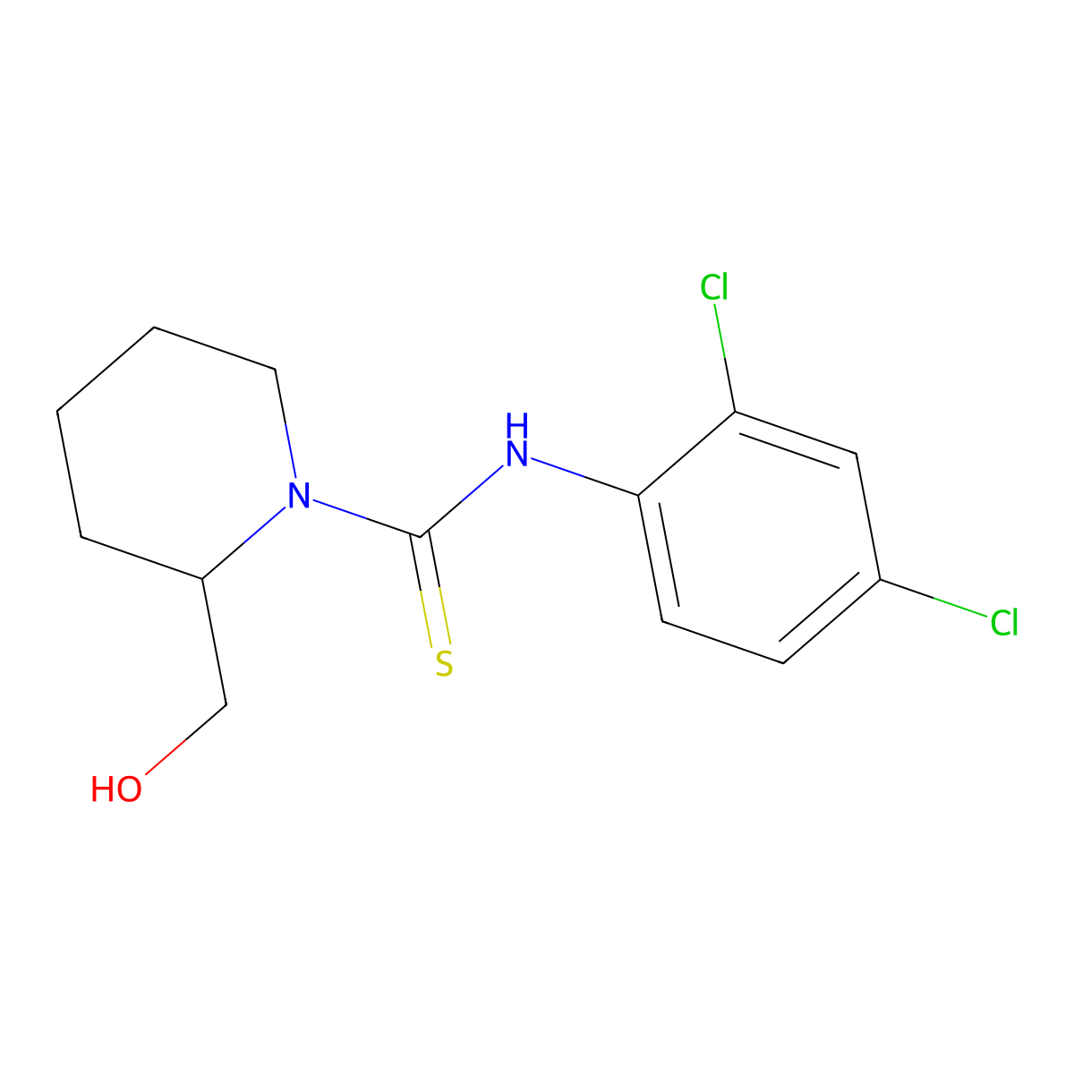 N-(2,4-dichlorophenyl)-2-(hydroxymethyl)piperidine-1-carbothioamide molecular structure, CAS 454449-05-9