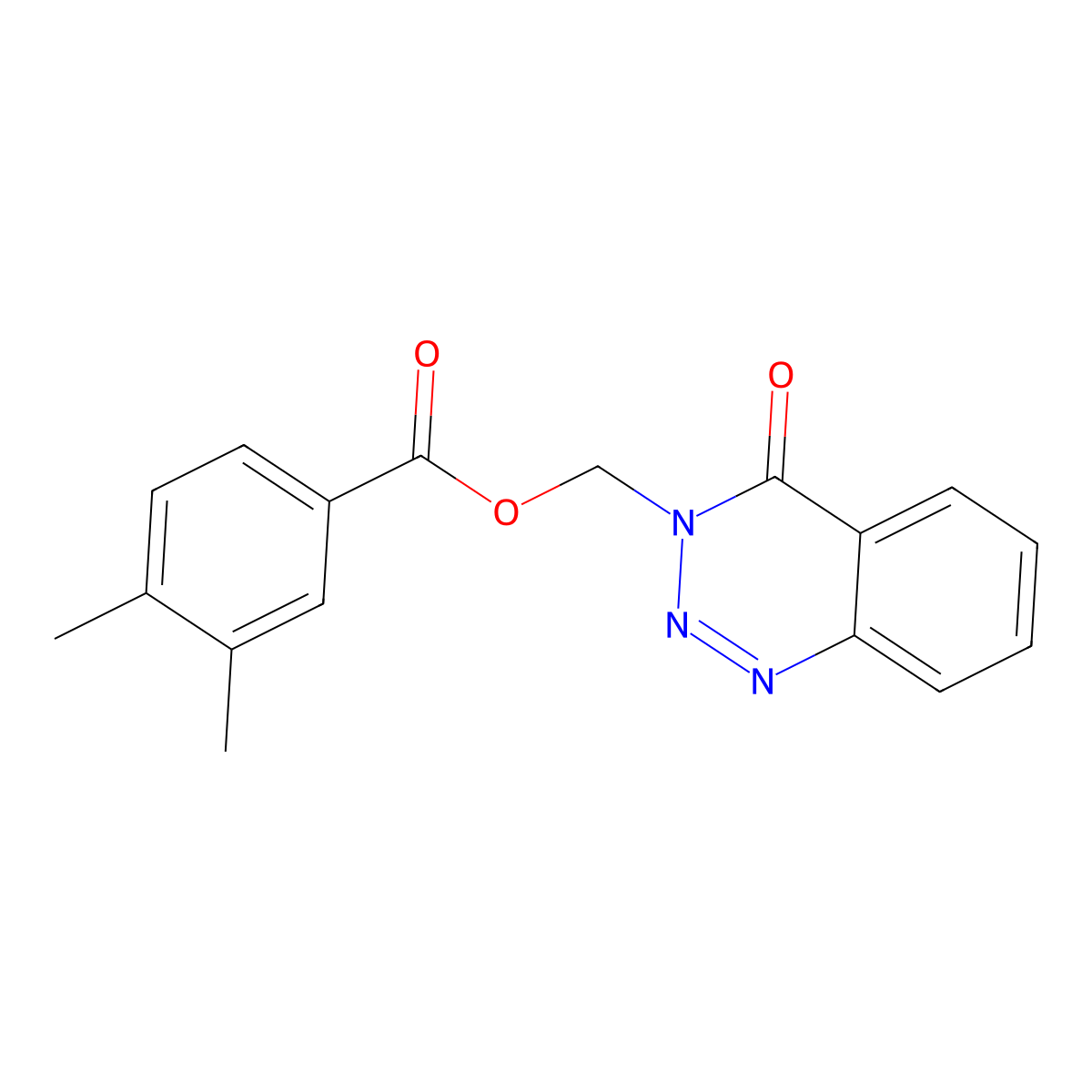 (4-Oxo-1,2,3-benzotriazin-3-yl)methyl 3,4-dimethylbenzoate molecular structure, CAS 454460-47-0