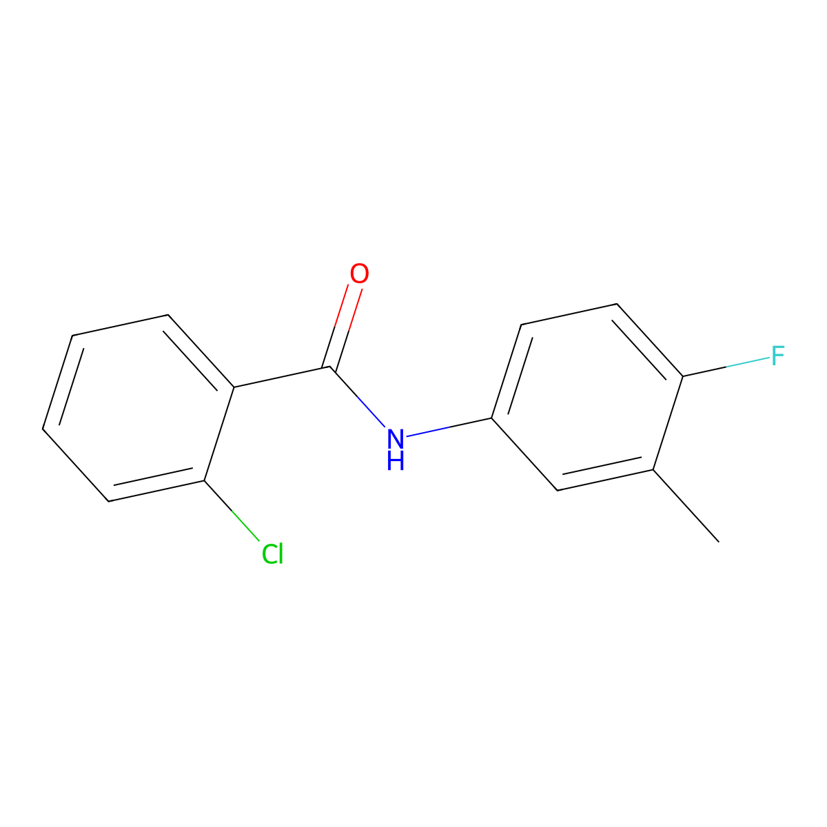 2-chloro-N-(4-fluoro-3-methylphenyl)benzamide molecular structure, CAS 454470-44-1