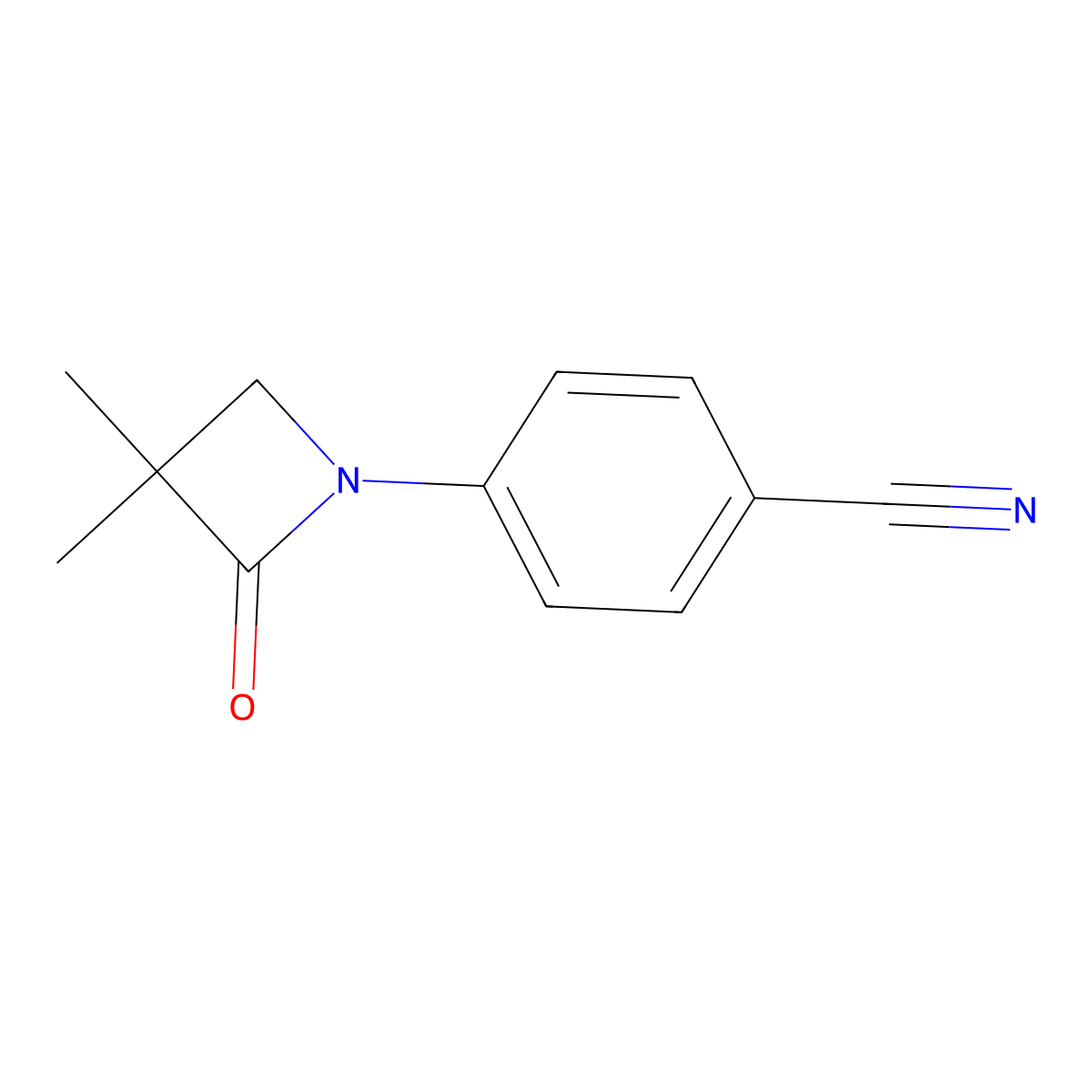 4-(3,3-Dimethyl-2-oxoazetidin-1-yl)benzonitrile molecular structure, CAS 454473-69-9