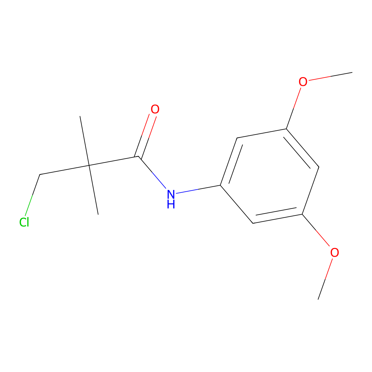 3-chloro-N-(3,5-dimethoxyphenyl)-2,2-dimethylpropanamide molecular structure, CAS 454473-71-3