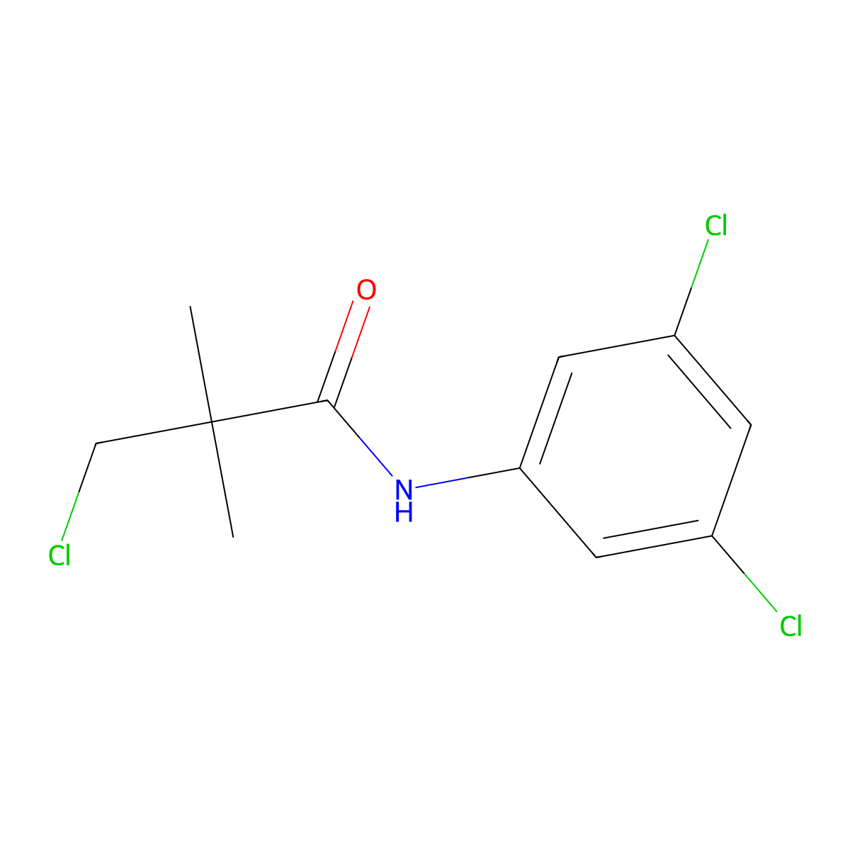3-chloro-N-(3,5-dichlorophenyl)-2,2-dimethylpropanamide molecular structure, CAS 454473-73-5
