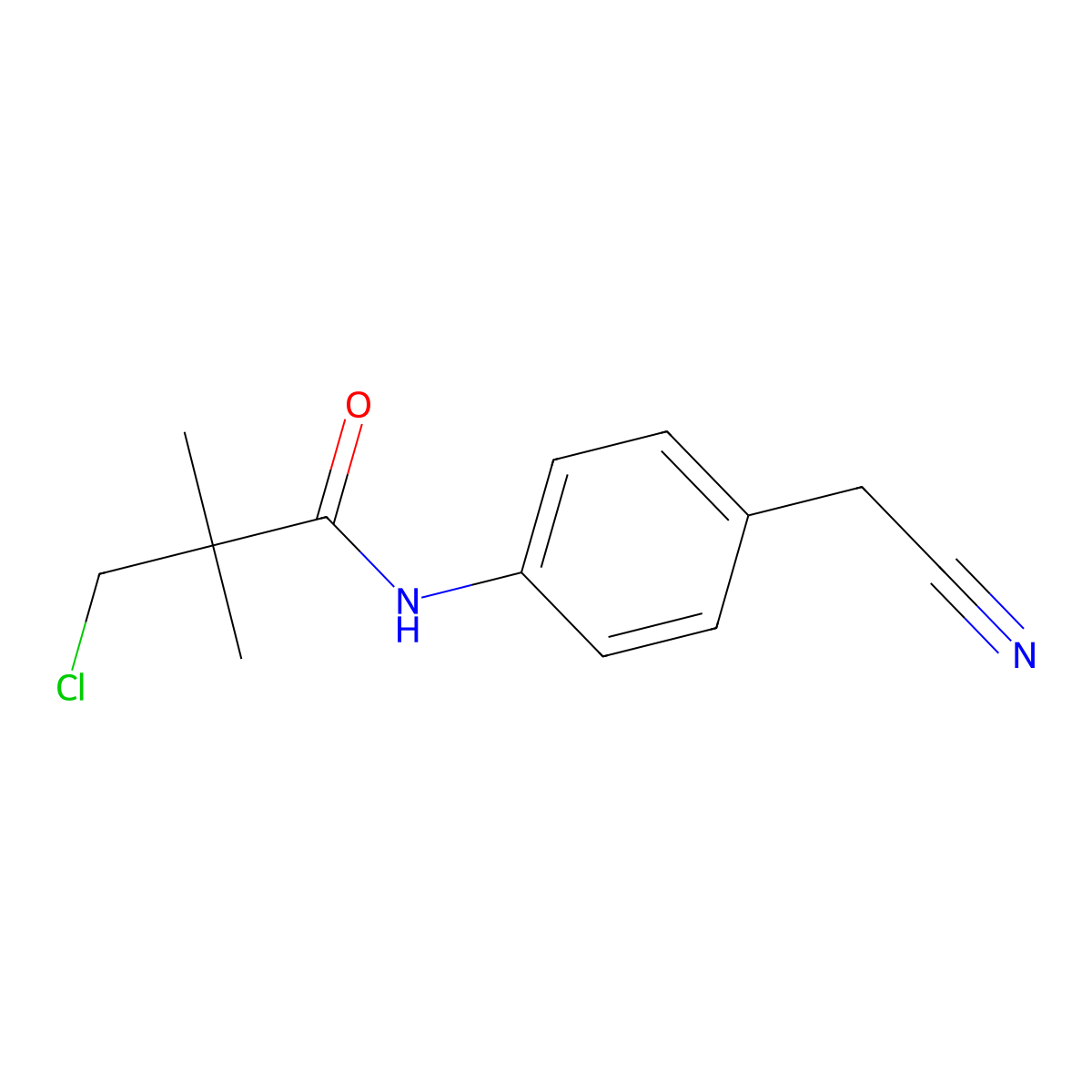 3-chloro-N-[4-(cyanomethyl)phenyl]-2,2-dimethylpropanamide molecular structure, CAS 454473-74-6