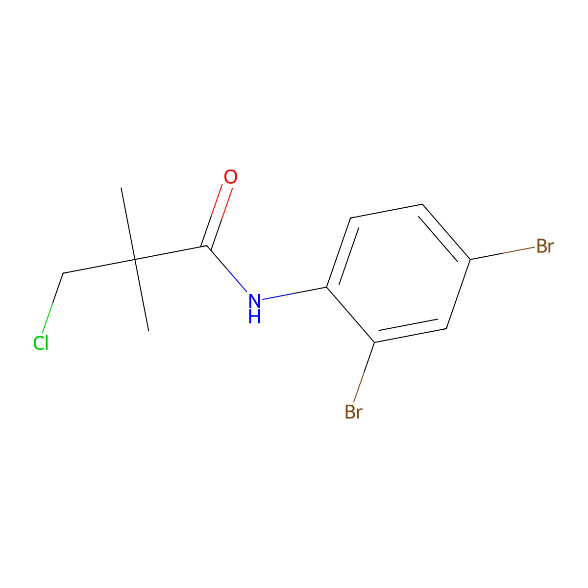 3-chloro-N-(2,4-dibromophenyl)-2,2-dimethylpropanamide molecular structure, CAS 454473-75-7
