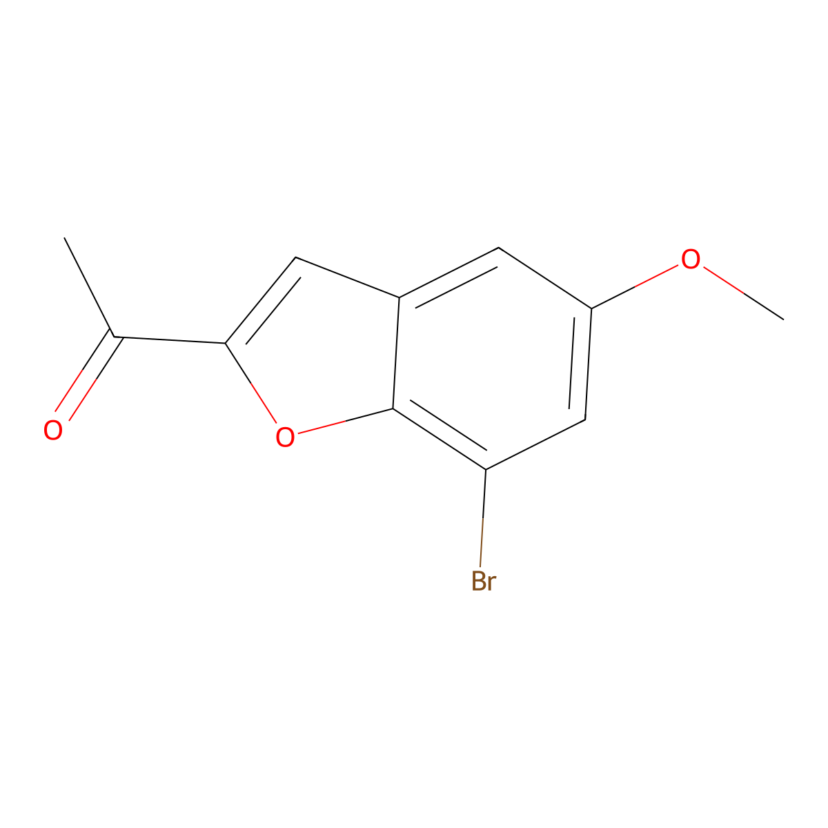 1-(7-Bromo-5-Methoxy-1-Benzofuran-2-Yl)-1-Ethanone molecular structure, CAS 454473-82-6