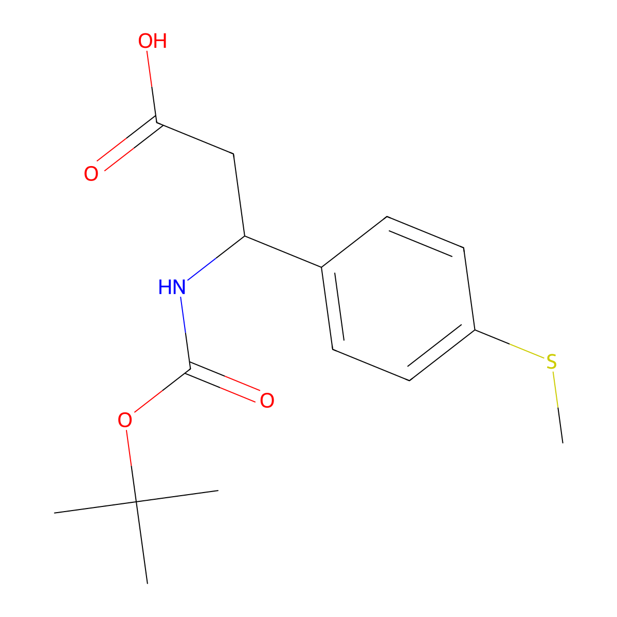 3-[(Tert-butoxycarbonyl)amino]-3-[4-(methylsulfanyl)phenyl]propanoic acid molecular structure, CAS 454473-83-7