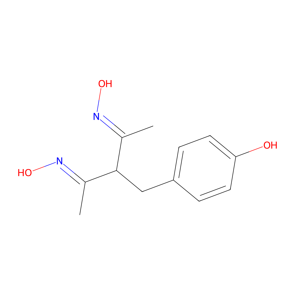 4-[(3E)-3-(hydroxyimino)-2-[(1E)-1-(hydroxyimino)ethyl]butyl]phenol molecular structure, CAS 454473-86-0