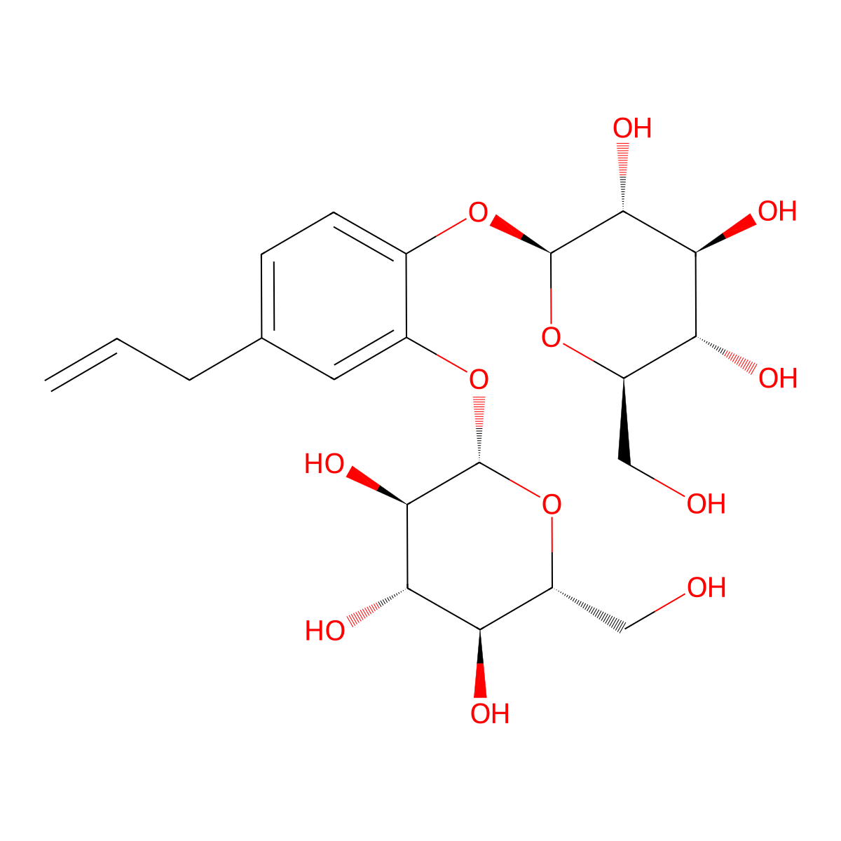 3,4-Dihydroxyallylbenzene 3,4-di-O-glucoside molecular structure, CAS 454473-97-3