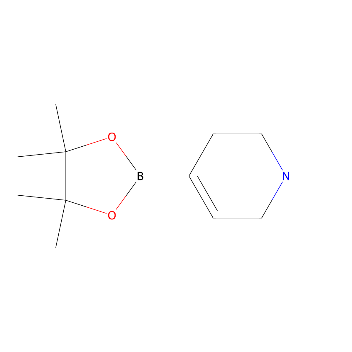1-Methyl-1,2,3,6-tetrahydropyridine-4-boronic acid, pinacol ester molecular structure, CAS 454482-11-2