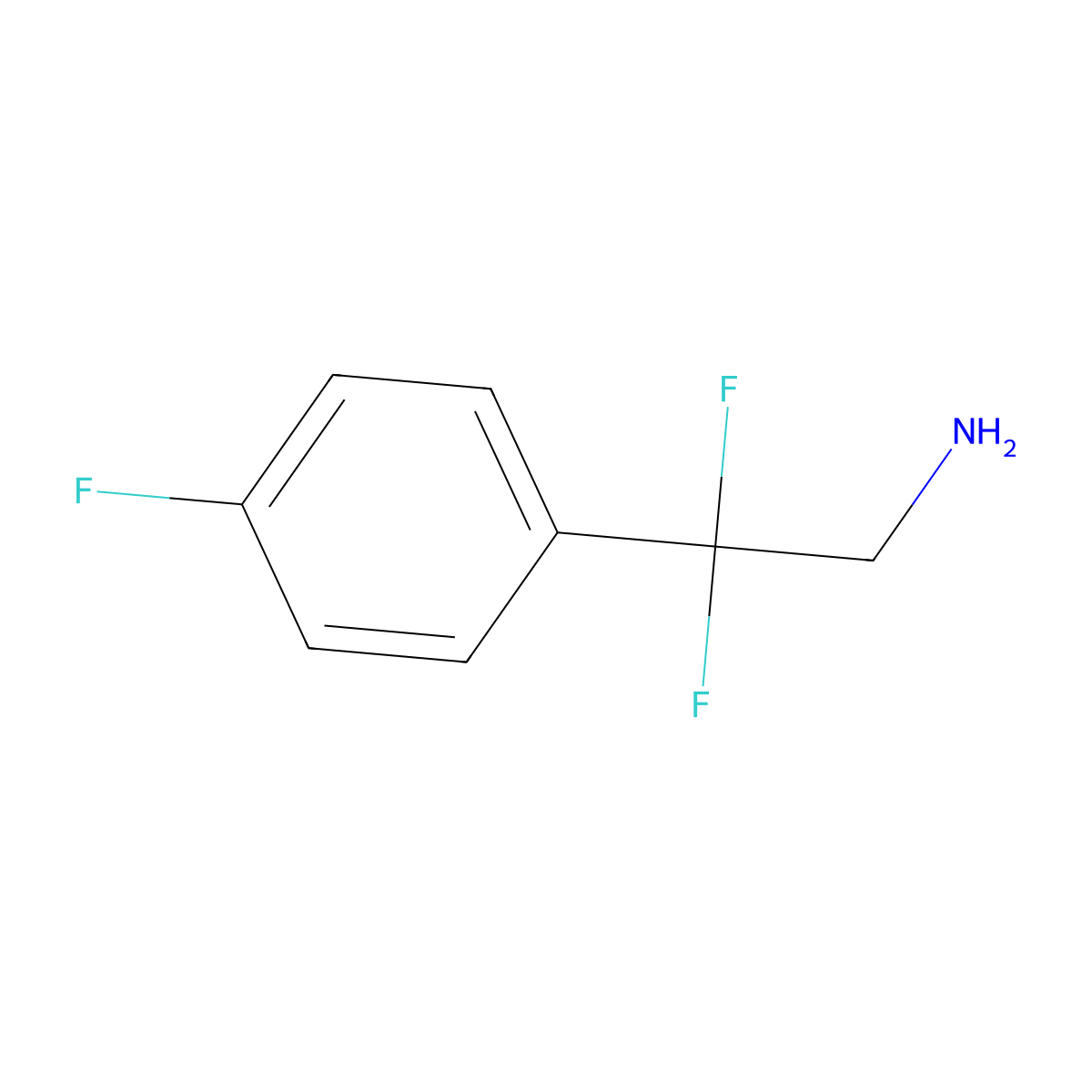 2,2-Difluoro-2-(4-fluorophenyl)ethan-1-amine molecular structure, CAS 454483-93-3