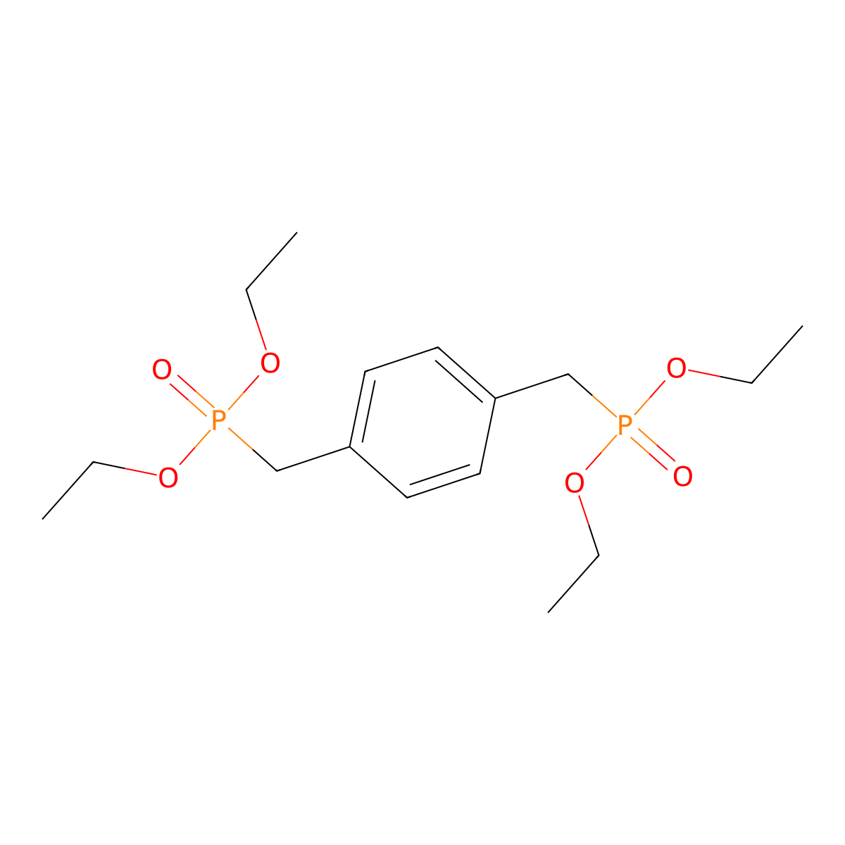 Phosphonic acid, P,P'-(1,4-phenylenebis(methylene))bis-, P,P,P',P'-tetraethyl ester molecular structure, CAS 4546-04-7