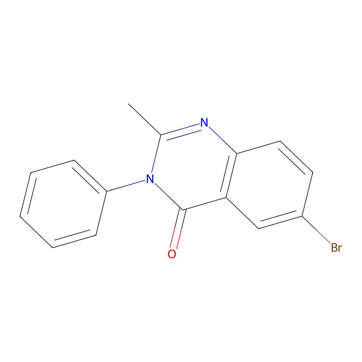 4(3H)-Quinazolinone, 6-bromo-2-methyl-3-phenyl- molecular structure, CAS 4546-25-2