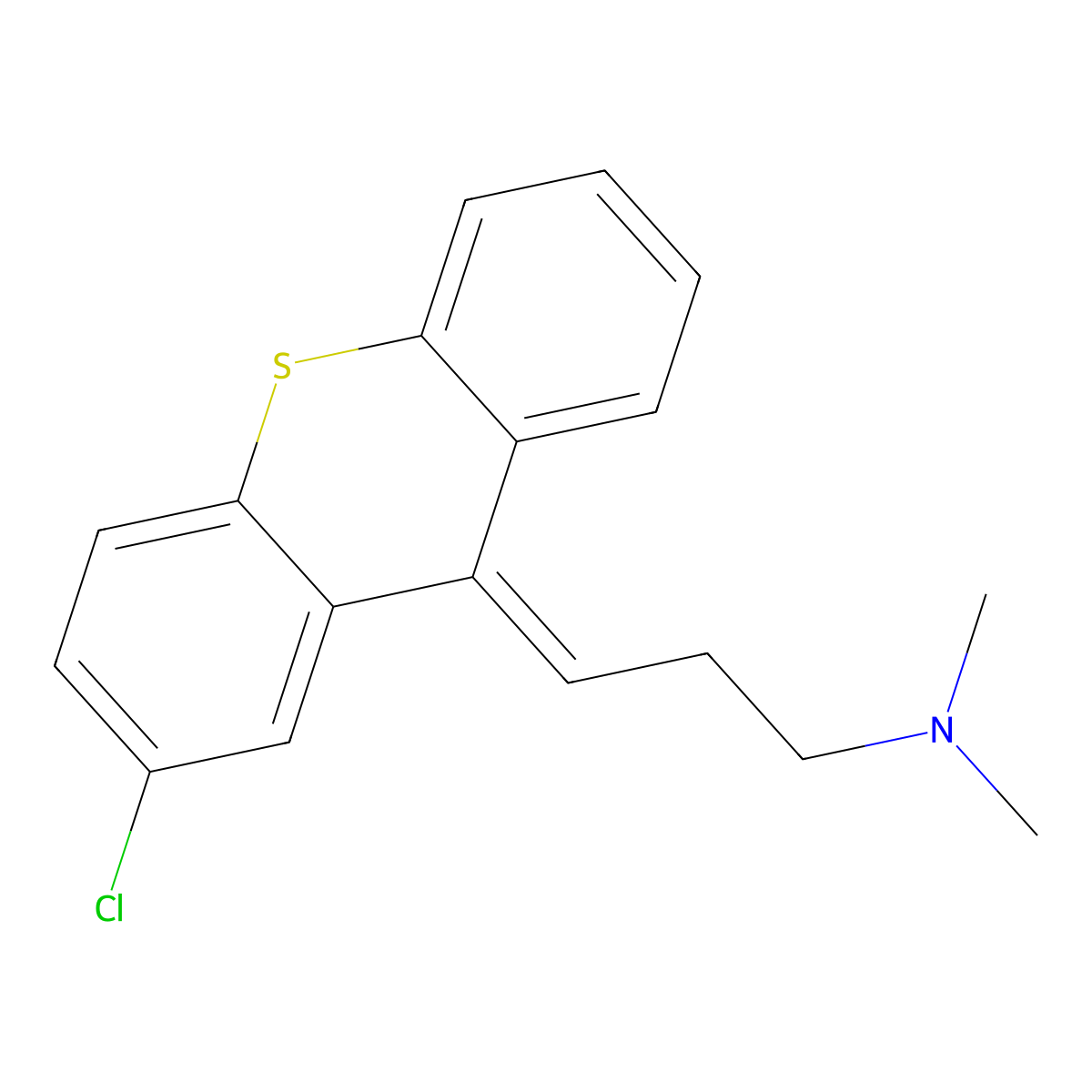Chlorprothixene, (E)- molecular structure, CAS 4546-35-4