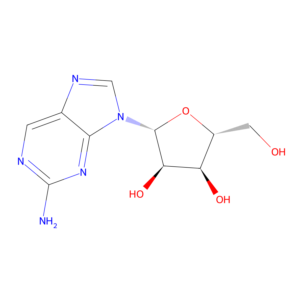 2-Aminopurine riboside molecular structure, CAS 4546-54-7