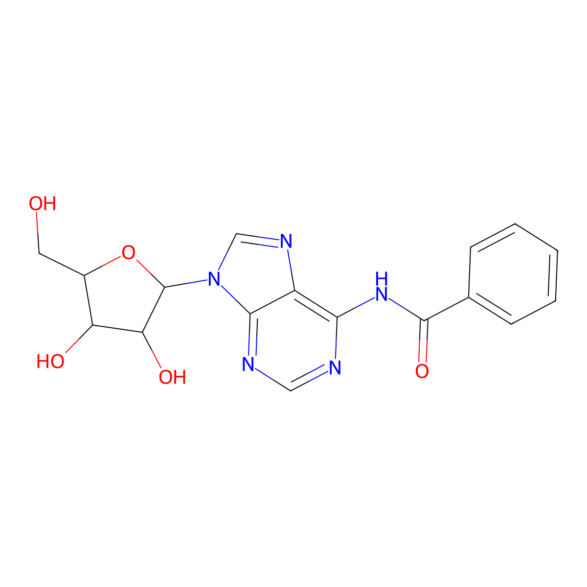 N6-Benzoyladenosine molecular structure, CAS 4546-55-8