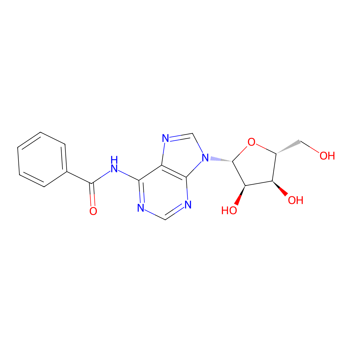 N6-Benzoyladenosine molecular structure, CAS 4546-55-8