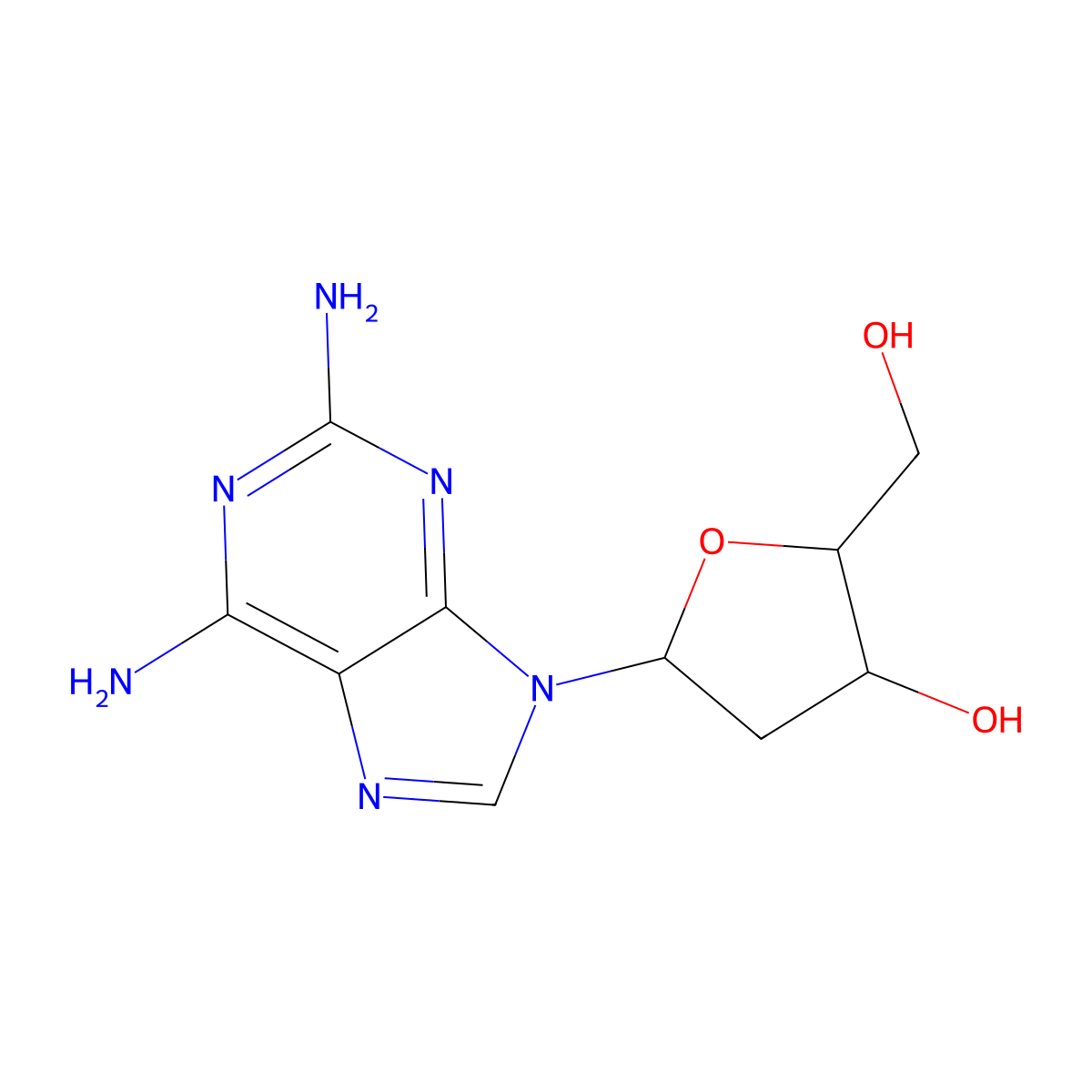 2-Amino-2'-deoxyadenosine molecular structure, CAS 4546-70-7