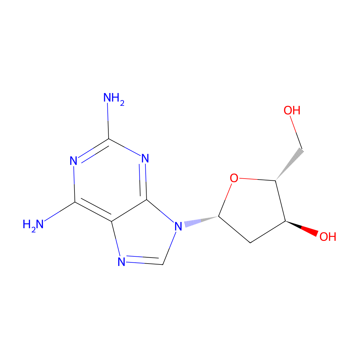 2-Amino-2'-deoxyadenosine molecular structure, CAS 4546-70-7