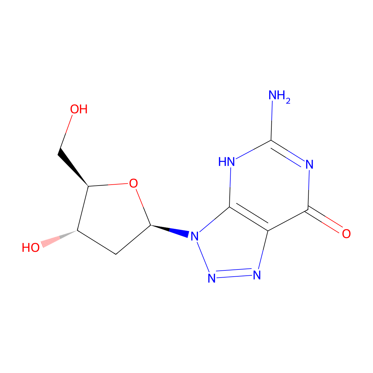 8-Aza-2'-deoxyguanosine molecular structure, CAS 4546-73-0