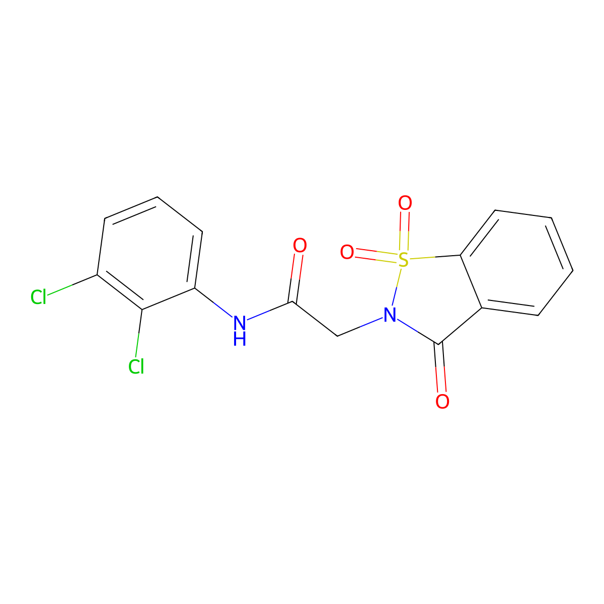 N-(2,3-dichlorophenyl)-2-(1,1,3-trioxo-1,2-benzothiazol-2-yl)acetamide molecular structure, CAS 454663-79-7