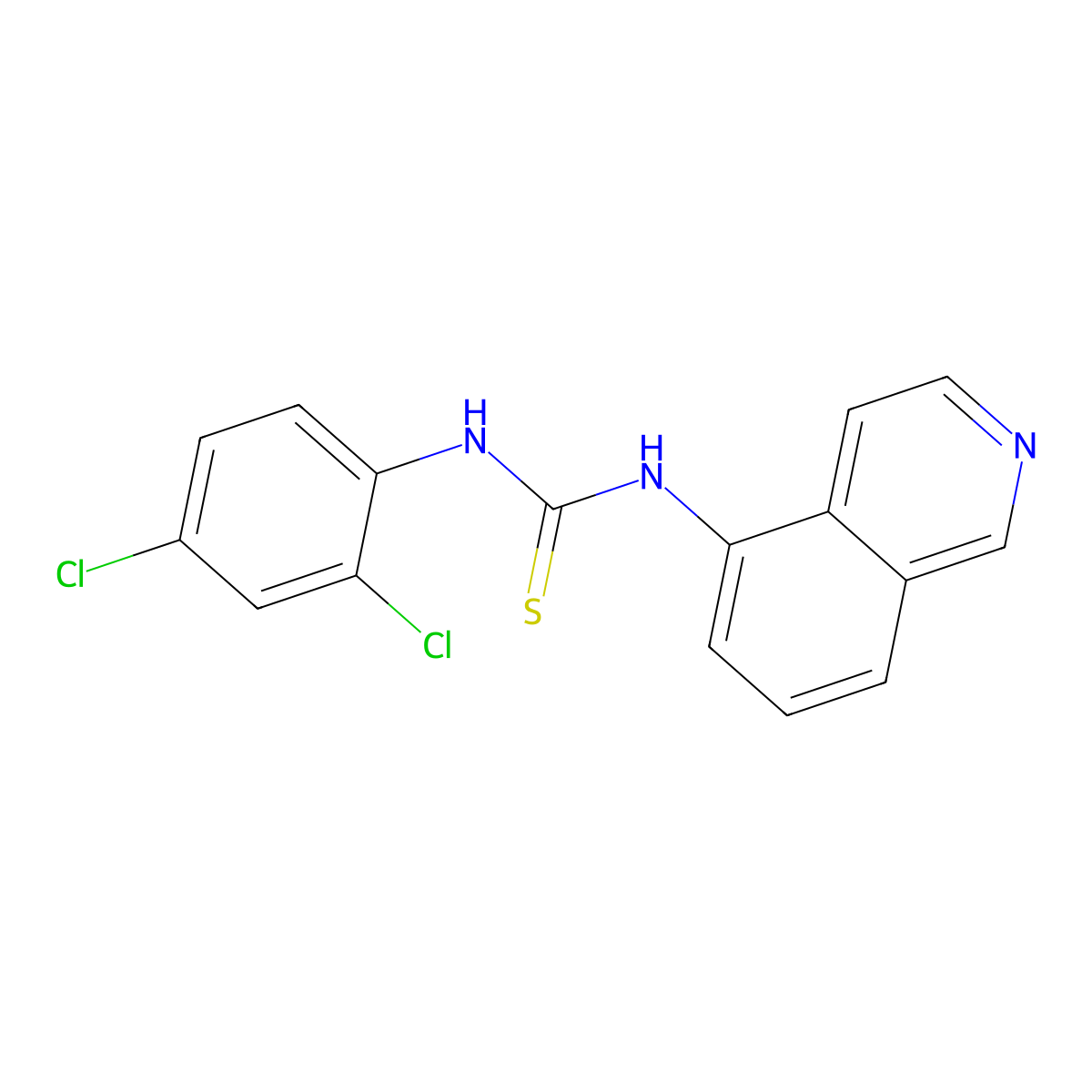 1-(2,4-Dichlorophenyl)-3-isoquinolin-5-ylthiourea molecular structure, CAS 454665-68-0