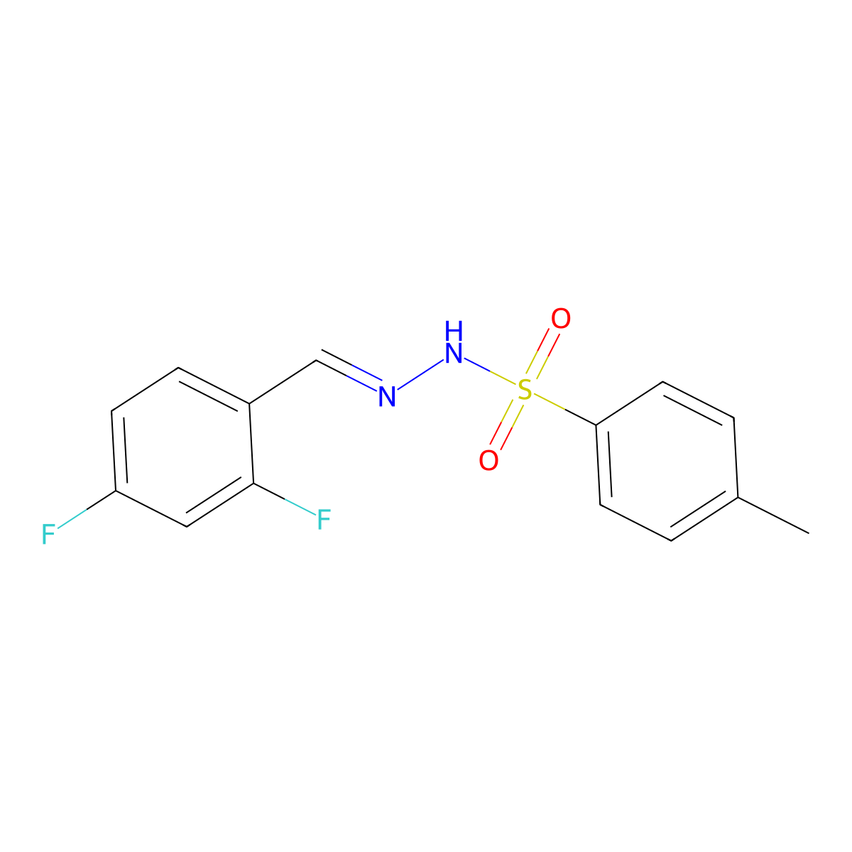 N'-(2,4-Difluorobenzylidene)-4-methylbenzenesulfonohydrazide molecular structure, CAS 454675-05-9