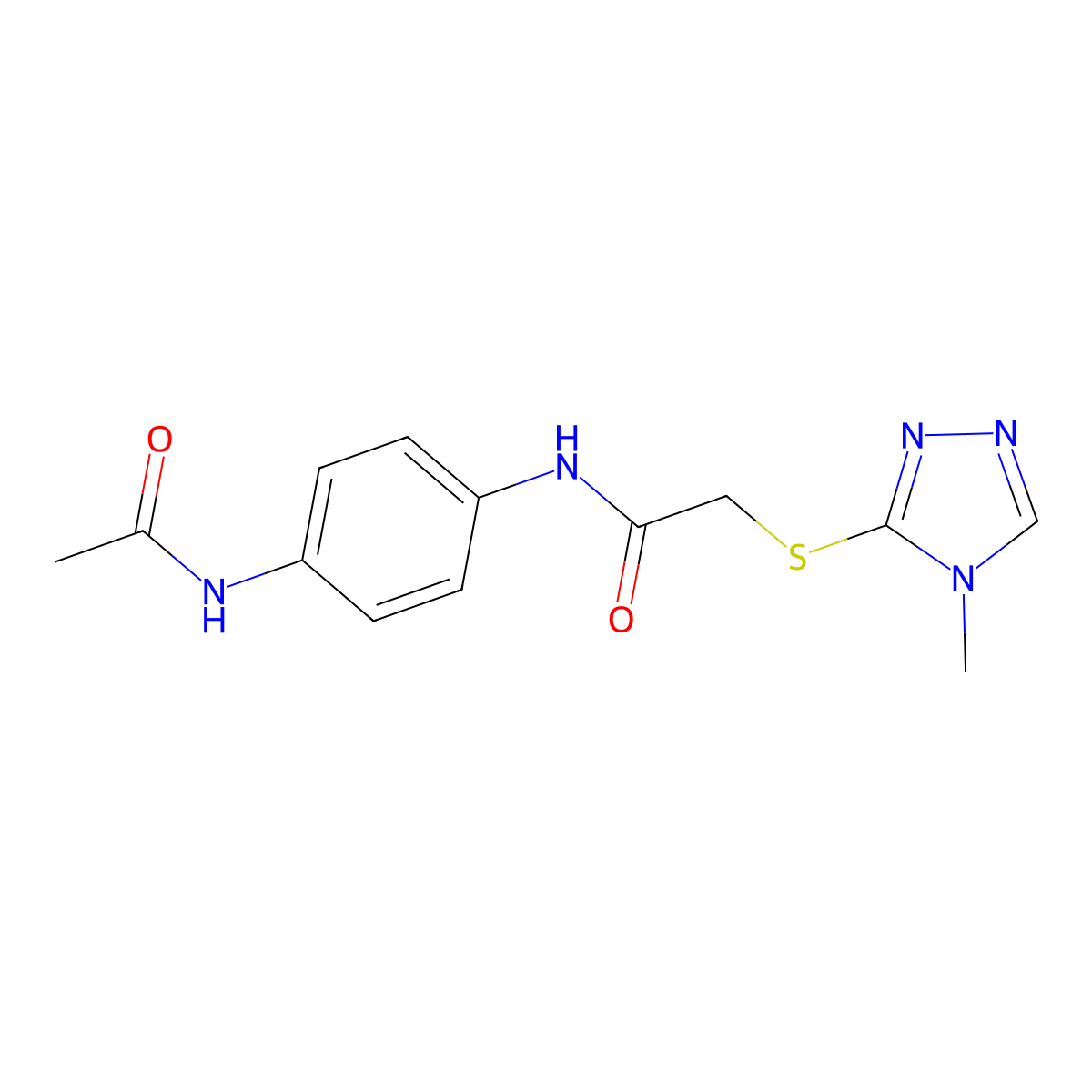 N-(4-acetamidophenyl)-2-[(4-methyl-1,2,4-triazol-3-yl)sulfanyl]acetamide molecular structure, CAS 454677-62-4