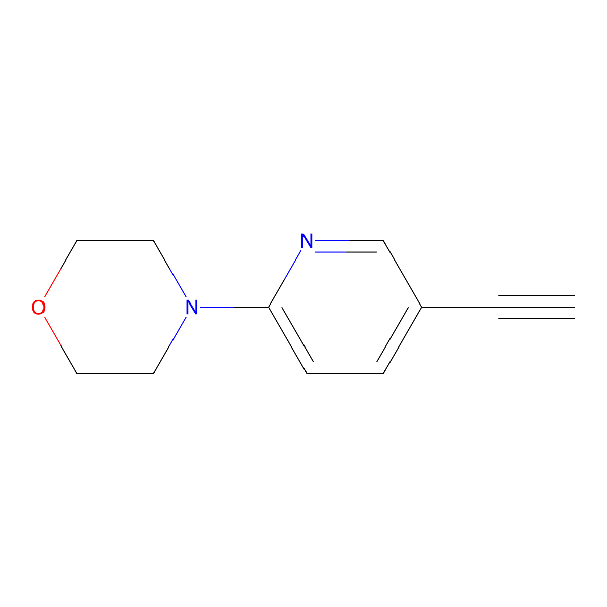 Morpholine, 4-(5-ethynyl-2-pyridinyl)- molecular structure, CAS 454685-29-1