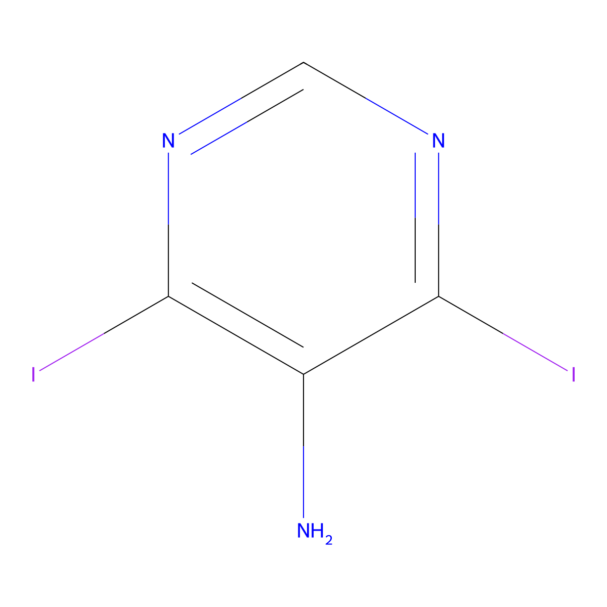 4,6-Diiodopyrimidin-5-amine molecular structure, CAS 454685-58-6