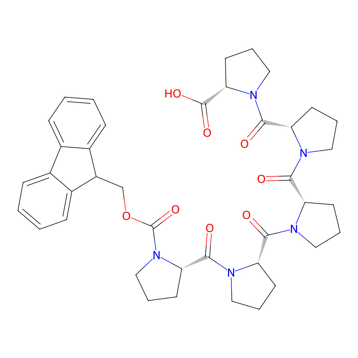 Fmoc-pro-pro-pro-pro-pro-OH molecular structure, CAS 454693-94-8