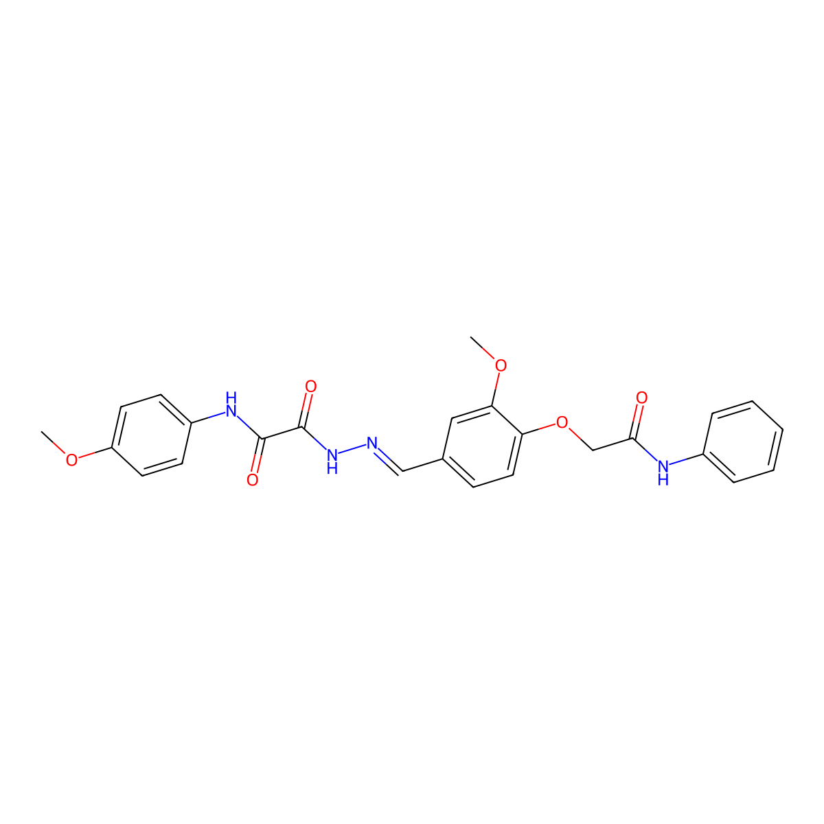 N'-[[4-(2-anilino-2-oxoethoxy)-3-methoxyphenyl]methylideneamino]-N-(4-methoxyphenyl)oxamide molecular structure, CAS 4547-09-5