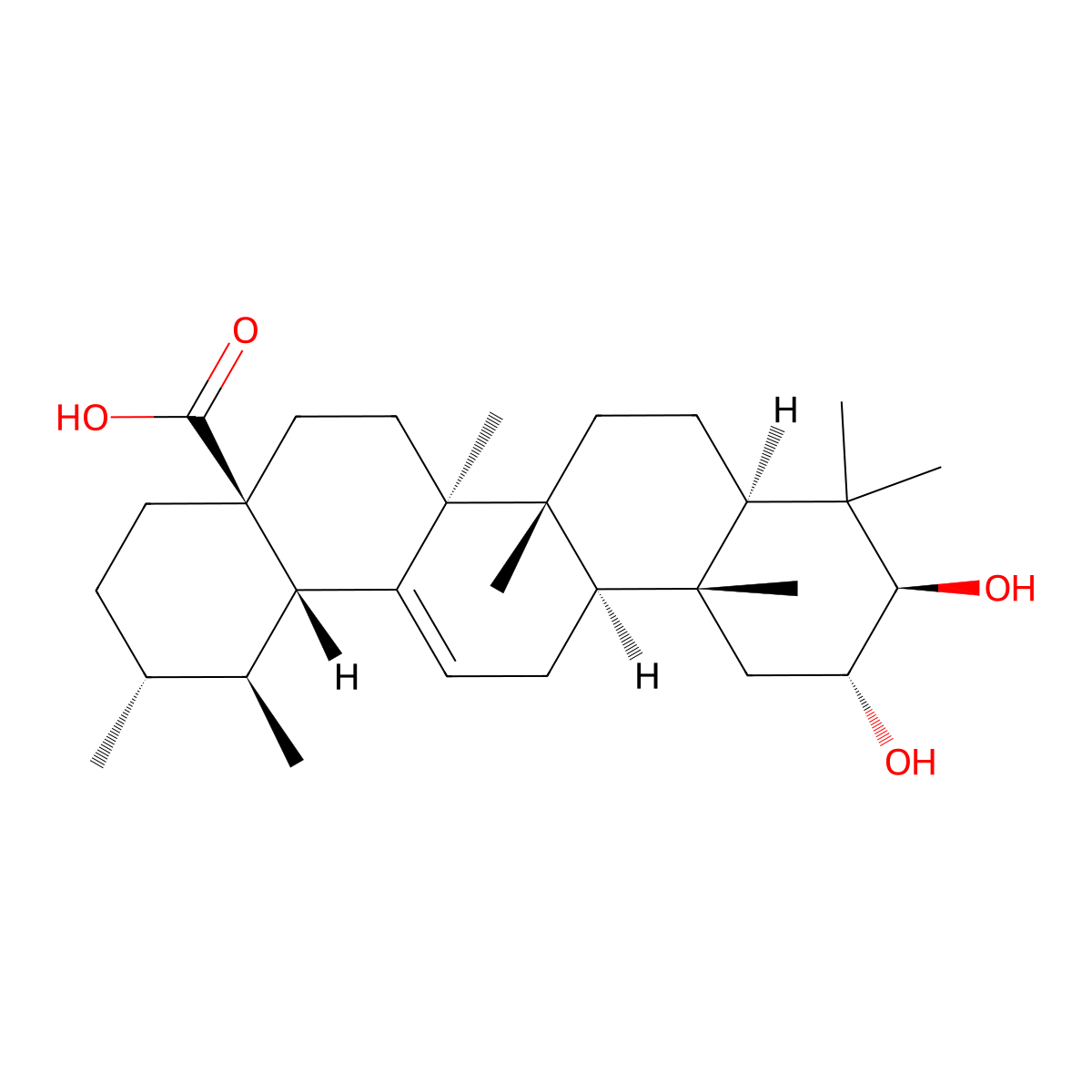 Corosolic Acid molecular structure, CAS 4547-24-4