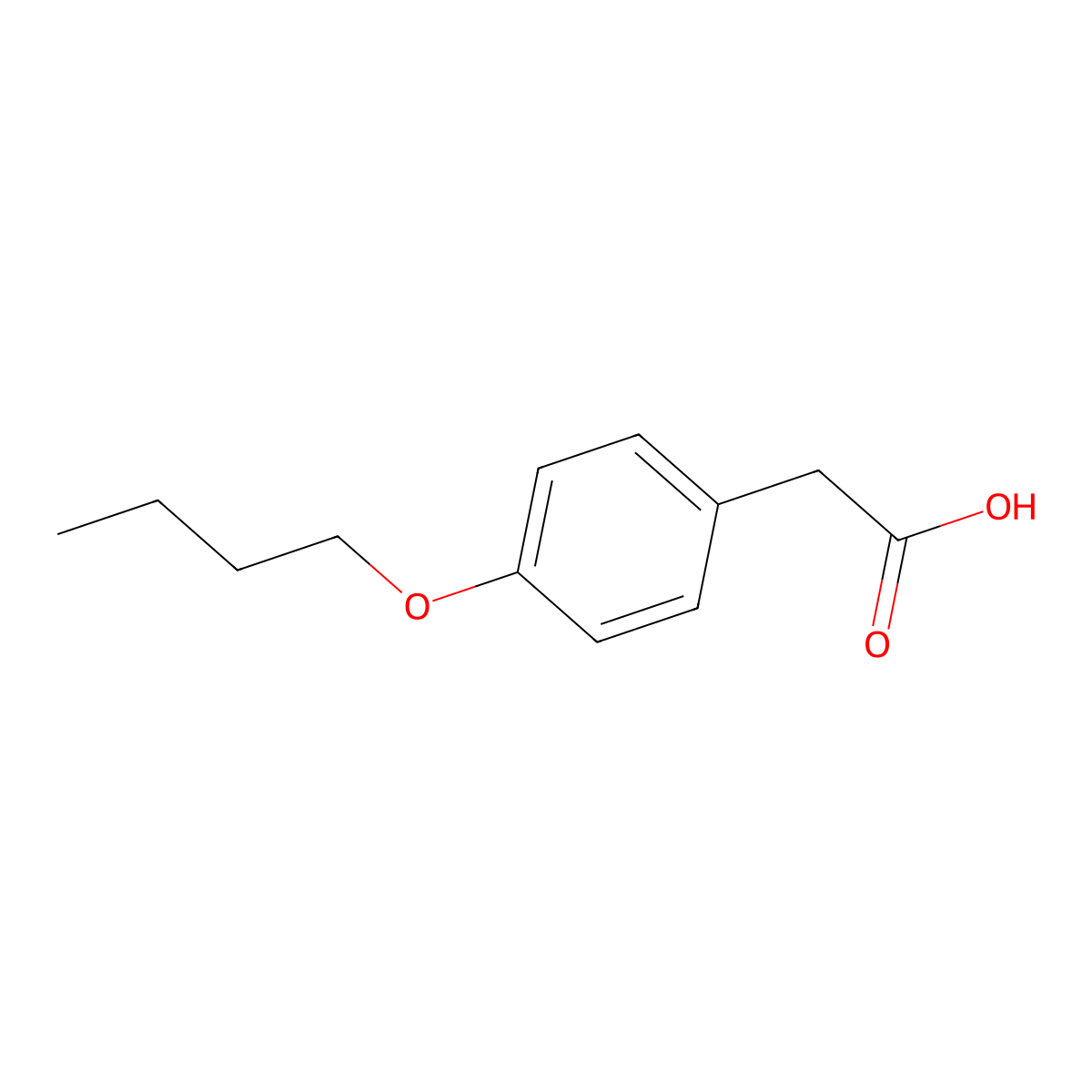 Acetic acid, (p-butoxyphenyl)- molecular structure, CAS 4547-57-3