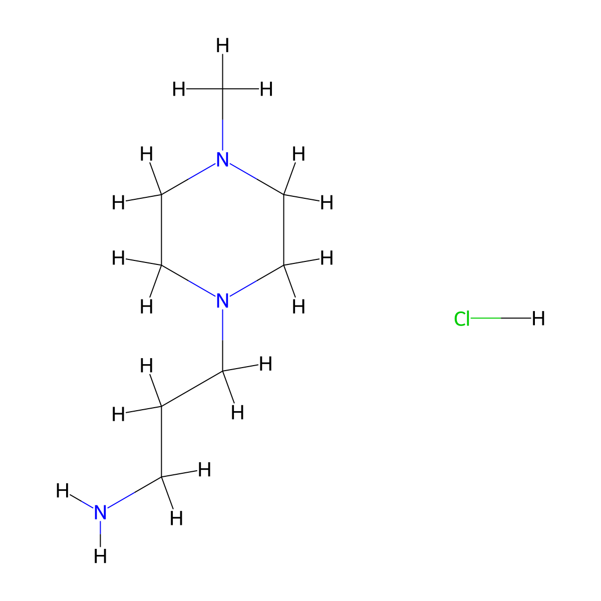 1-Piperazinepropanamine, 4-methyl-, hydrochloride (1:1) molecular structure, CAS 454701-67-8