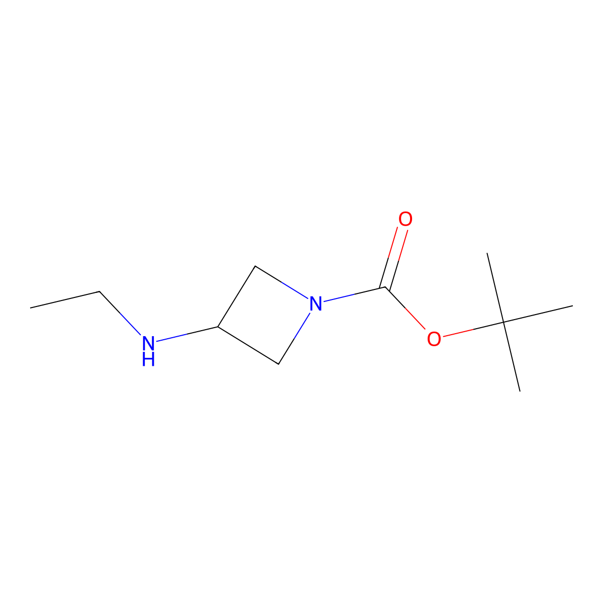 Tert-butyl 3-(ethylamino)azetidine-1-carboxylate molecular structure, CAS 454703-23-2