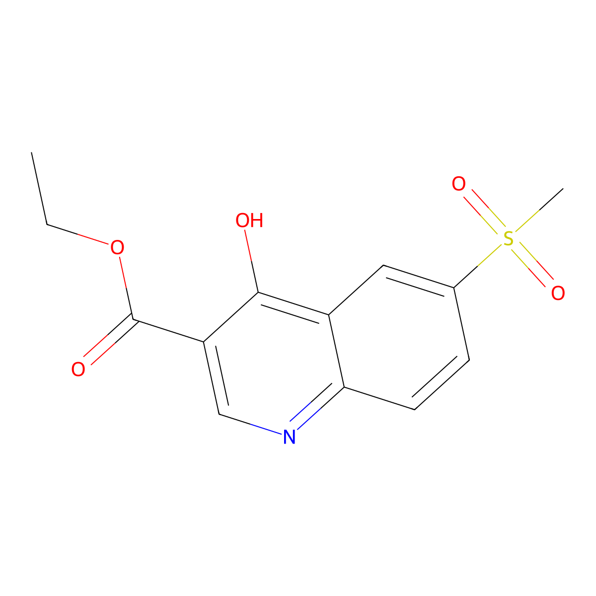 Ethyl 4-hydroxy-6-methanesulfonylquinoline-3-carboxylate molecular structure, CAS 454705-59-0
