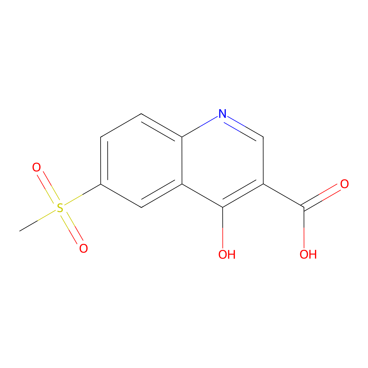 4-Hydroxy-6-methanesulfonylquinoline-3-carboxylic acid molecular structure, CAS 454705-60-3