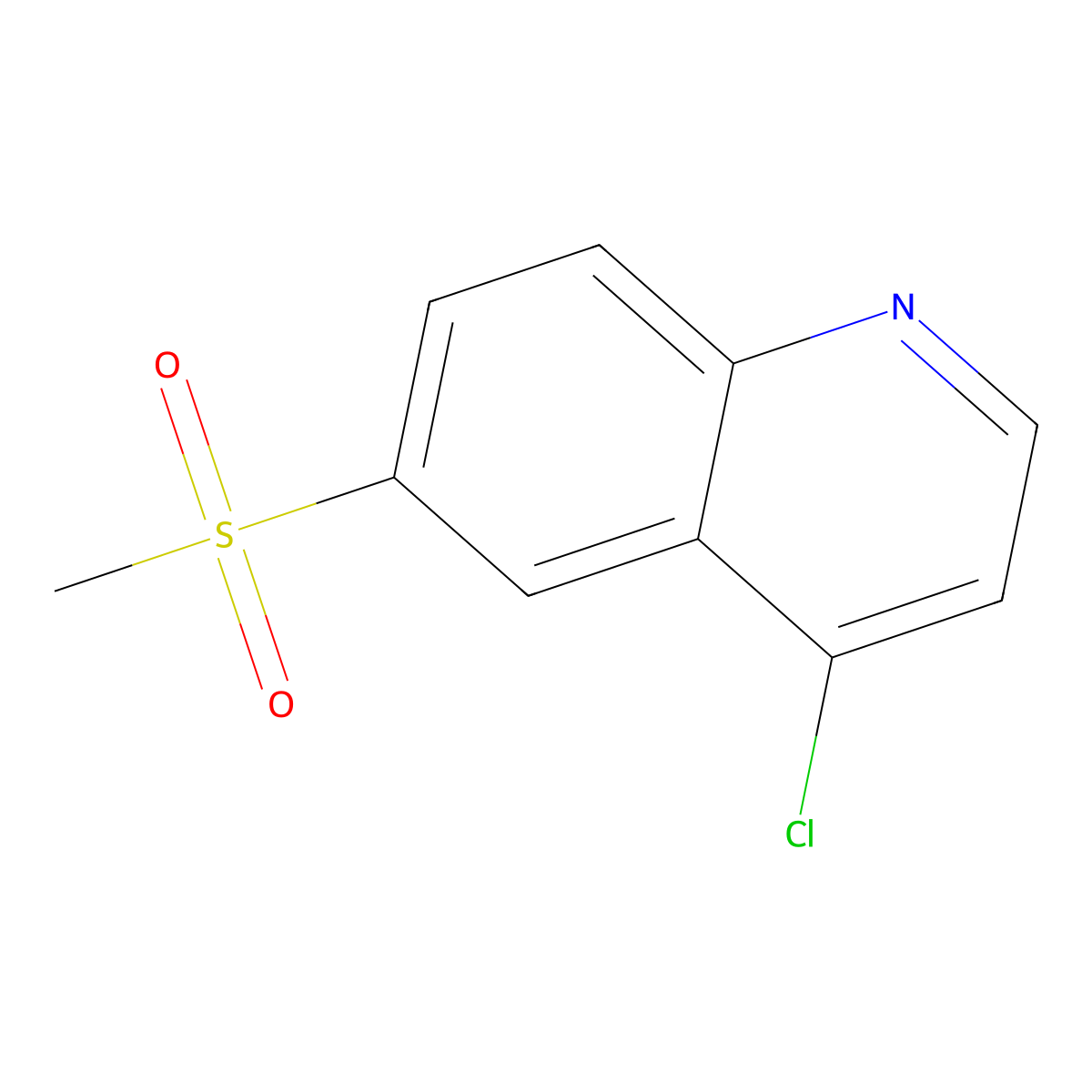 4-Chloro-6-(methylsulfonyl)quinoline molecular structure, CAS 454705-62-5
